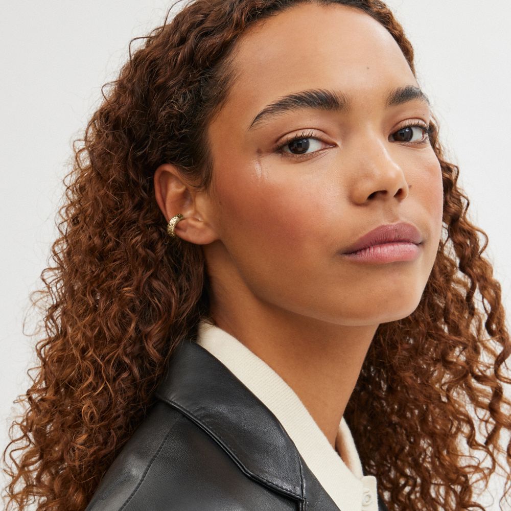 Coach Quilted Signature Ear Cuff Gold | COH866173