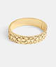 Coach Quilted Signature Hinged Bangle Gold/Black | COH866195