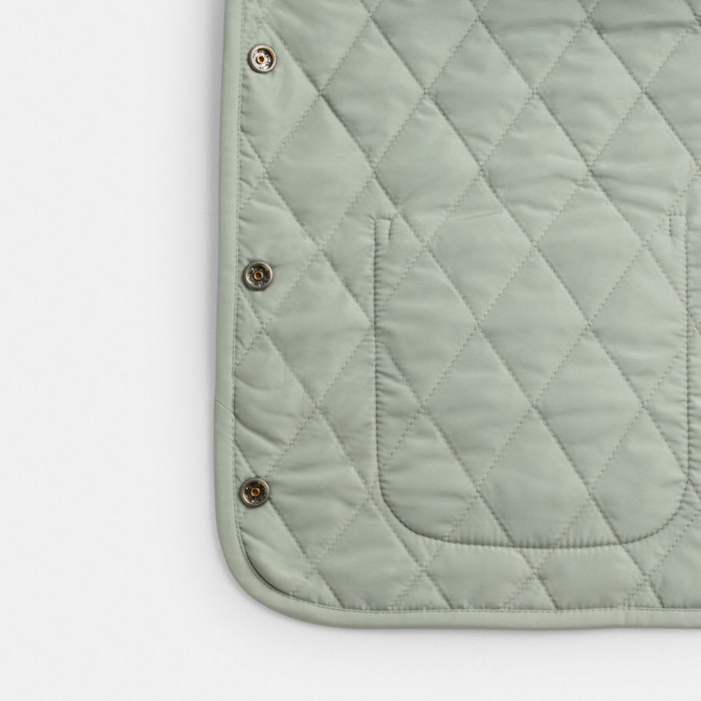 Coach Quilted Vest Green | COH865932