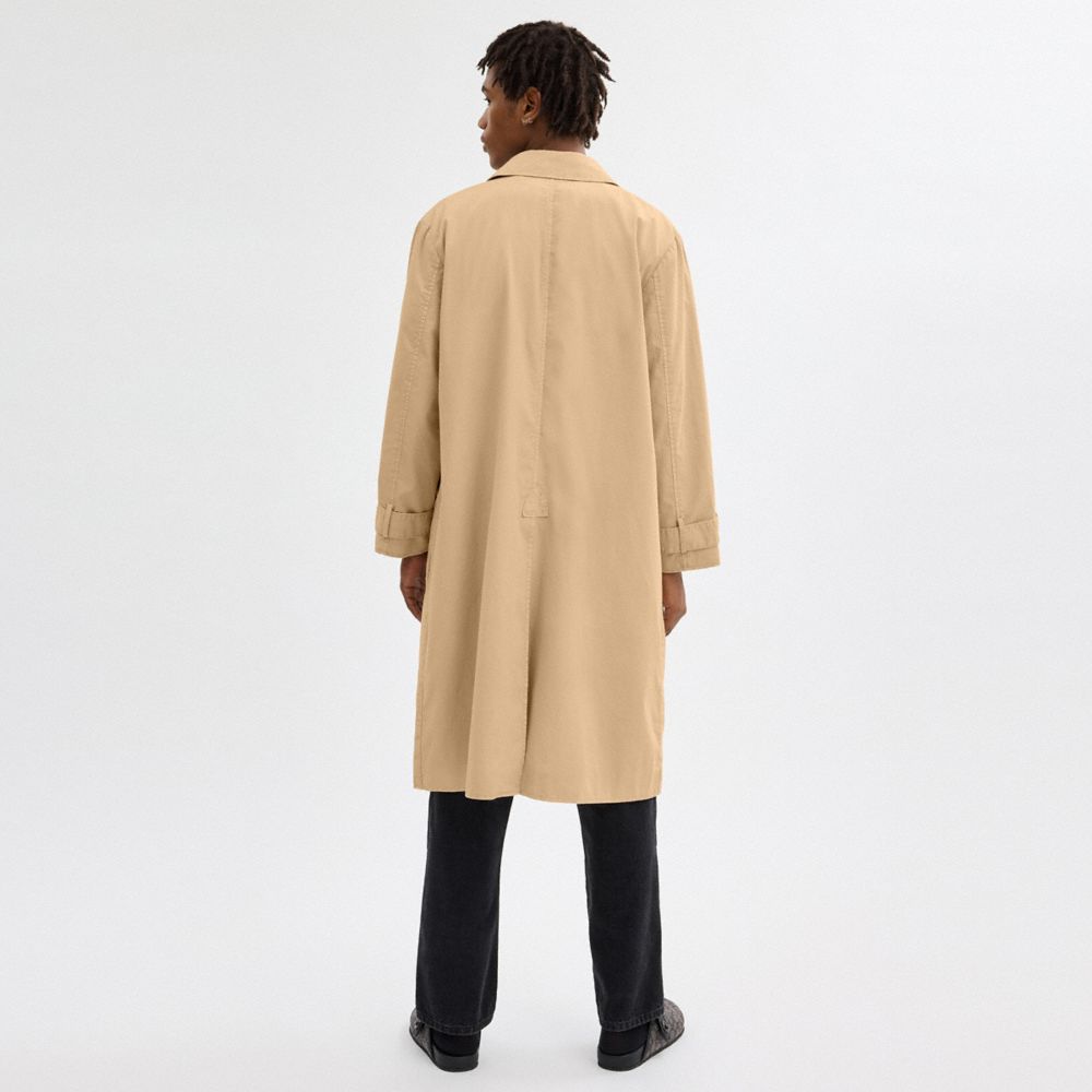 Coach Regenerative Cotton Balmacaan Light Khaki | COH865939