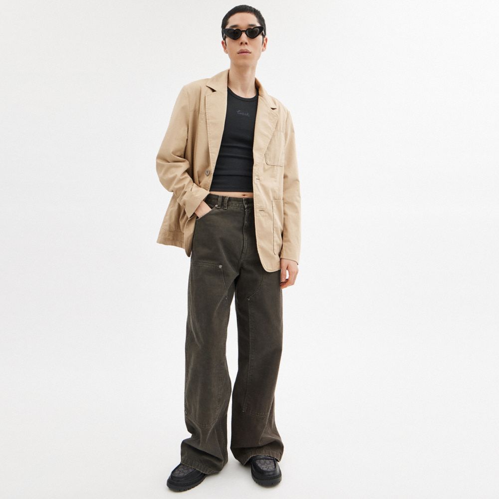 Coach Regenerative Cotton Casual Lightweight Blazer Khaki | COH866867