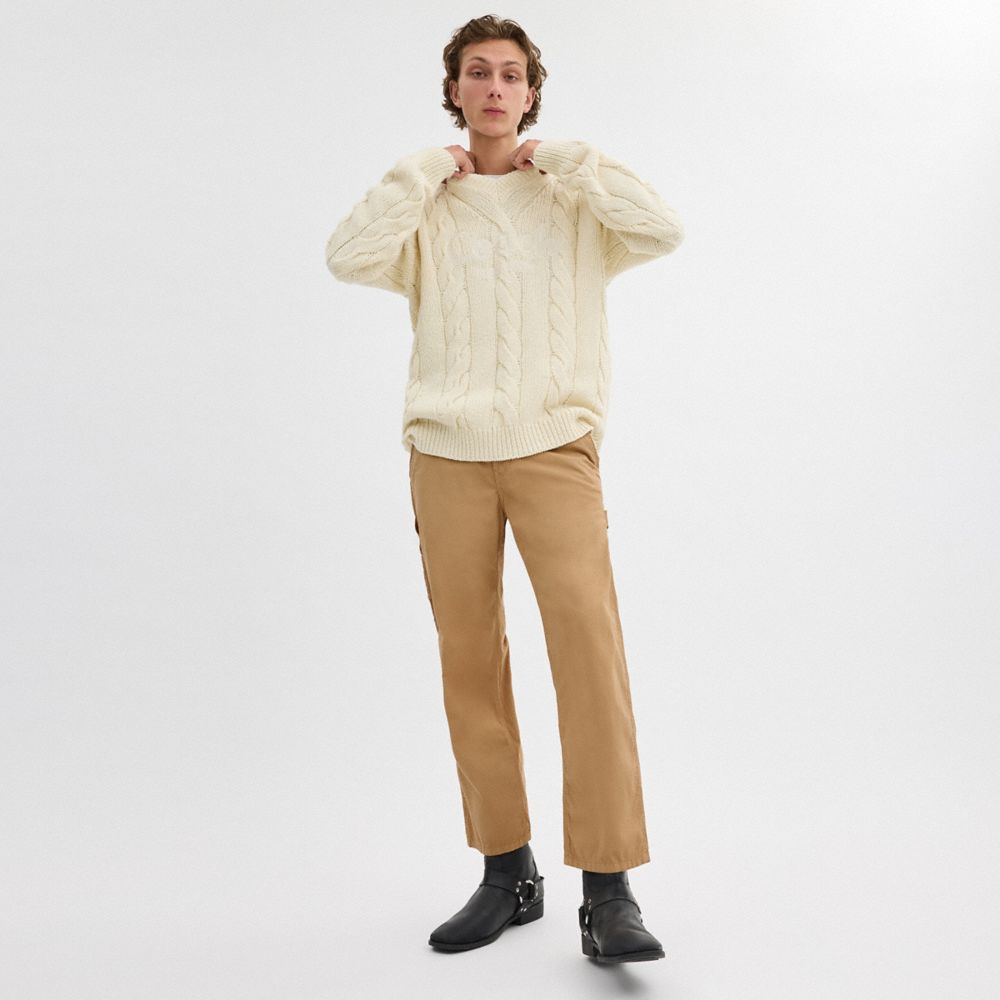 Coach Regenerative Cotton Trousers Khaki | COH866950