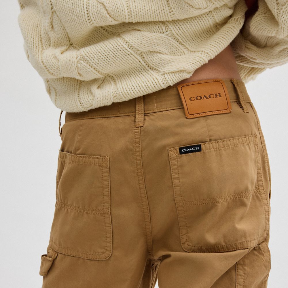 Coach Regenerative Cotton Trousers Khaki | COH866950