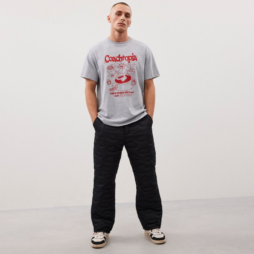 Coach Relaxed T Shirt: Flower Pot Grey Multi. | COH865969