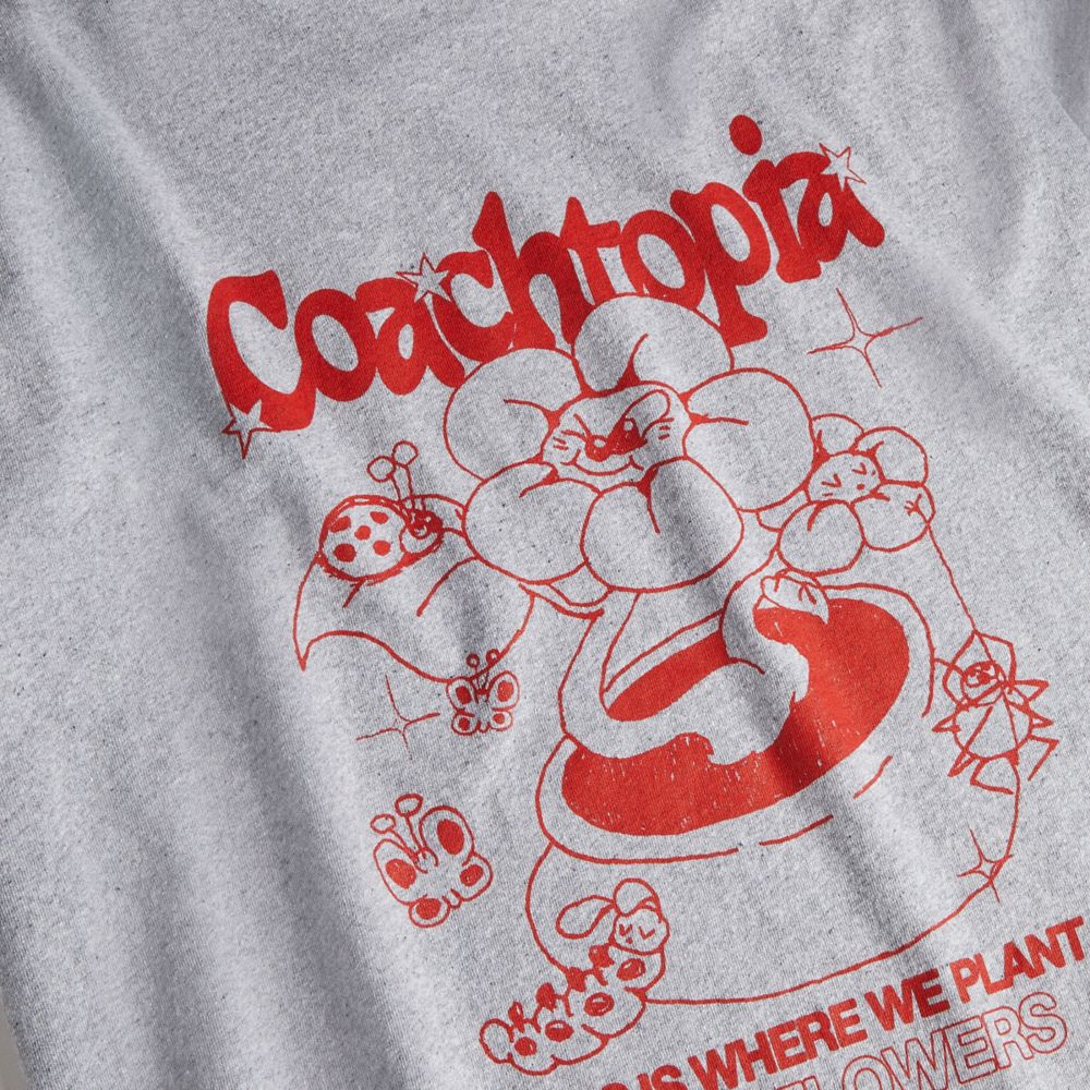 Coach Relaxed T Shirt: Flower Pot Grey Multi. | COH866911