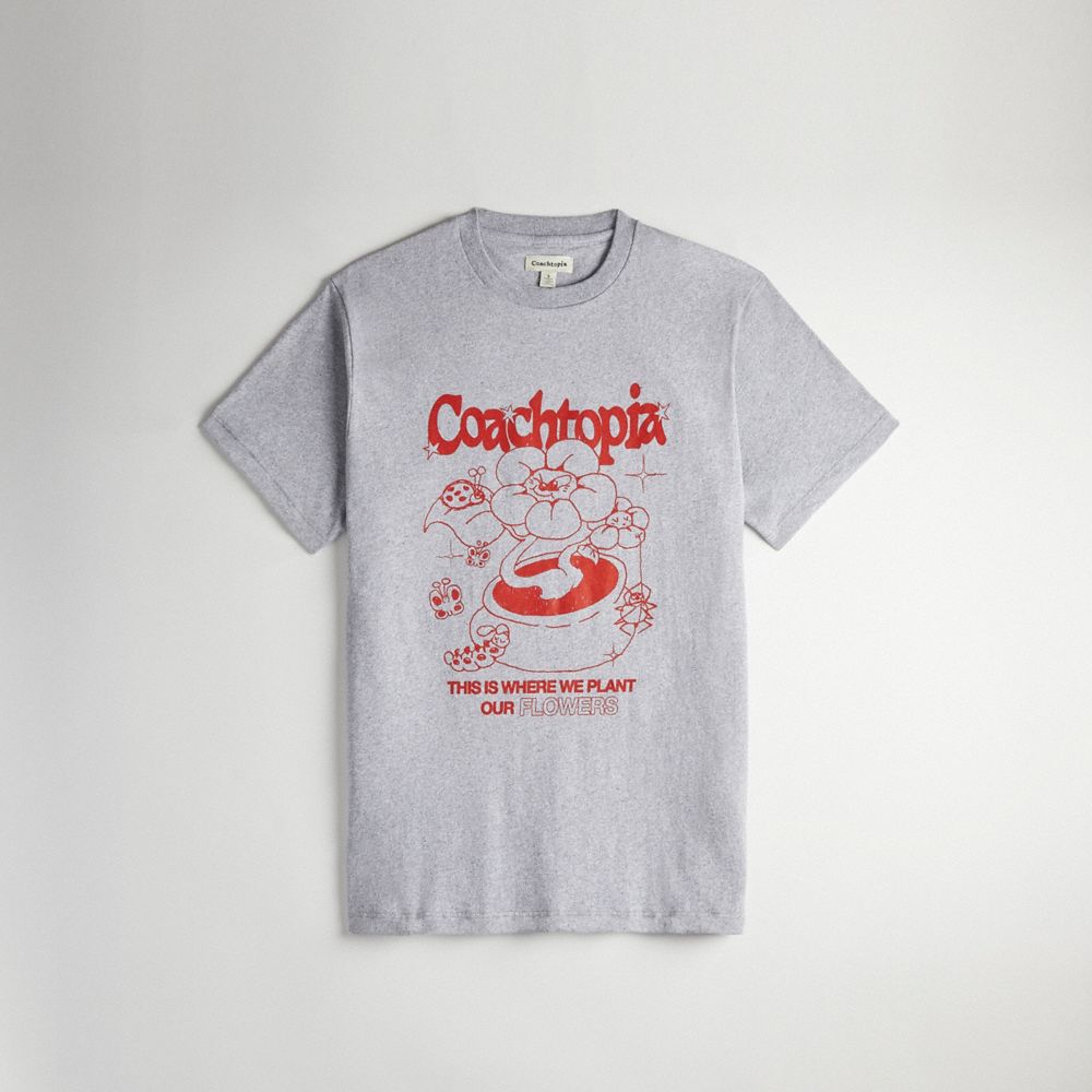 Coach Relaxed T Shirt: Flower Pot Grey Multi. | COH866911