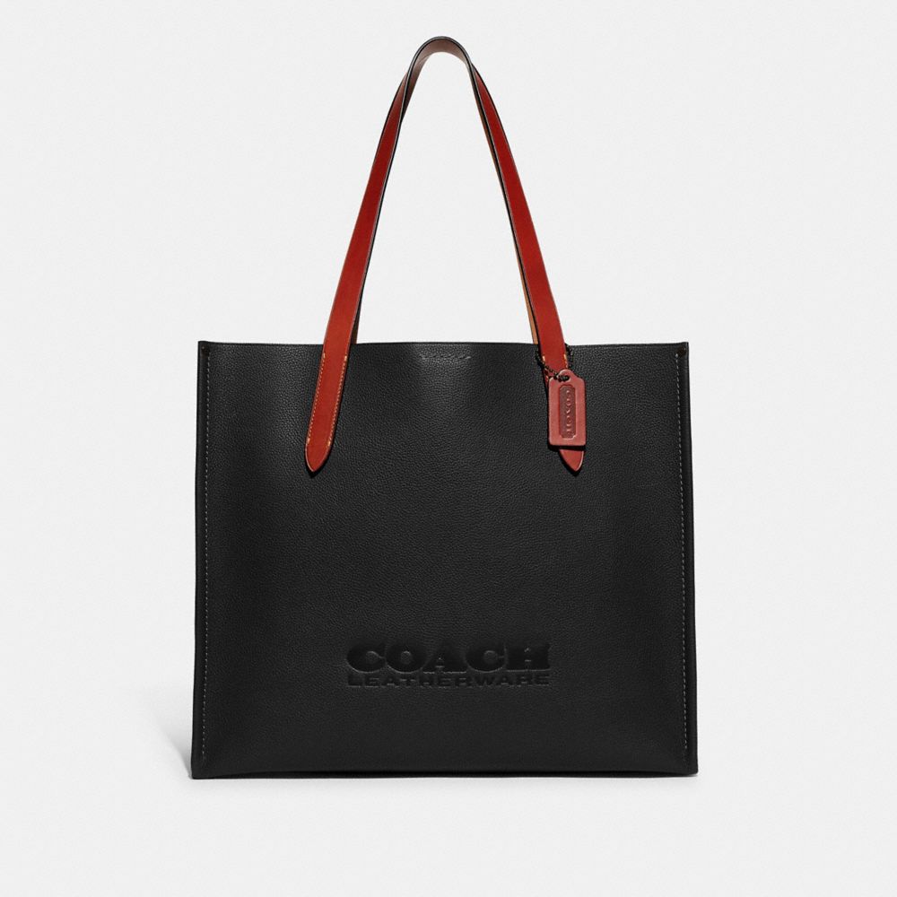 Coach Relay Tote Bag Polished Pebble Leather/Black | COH865039