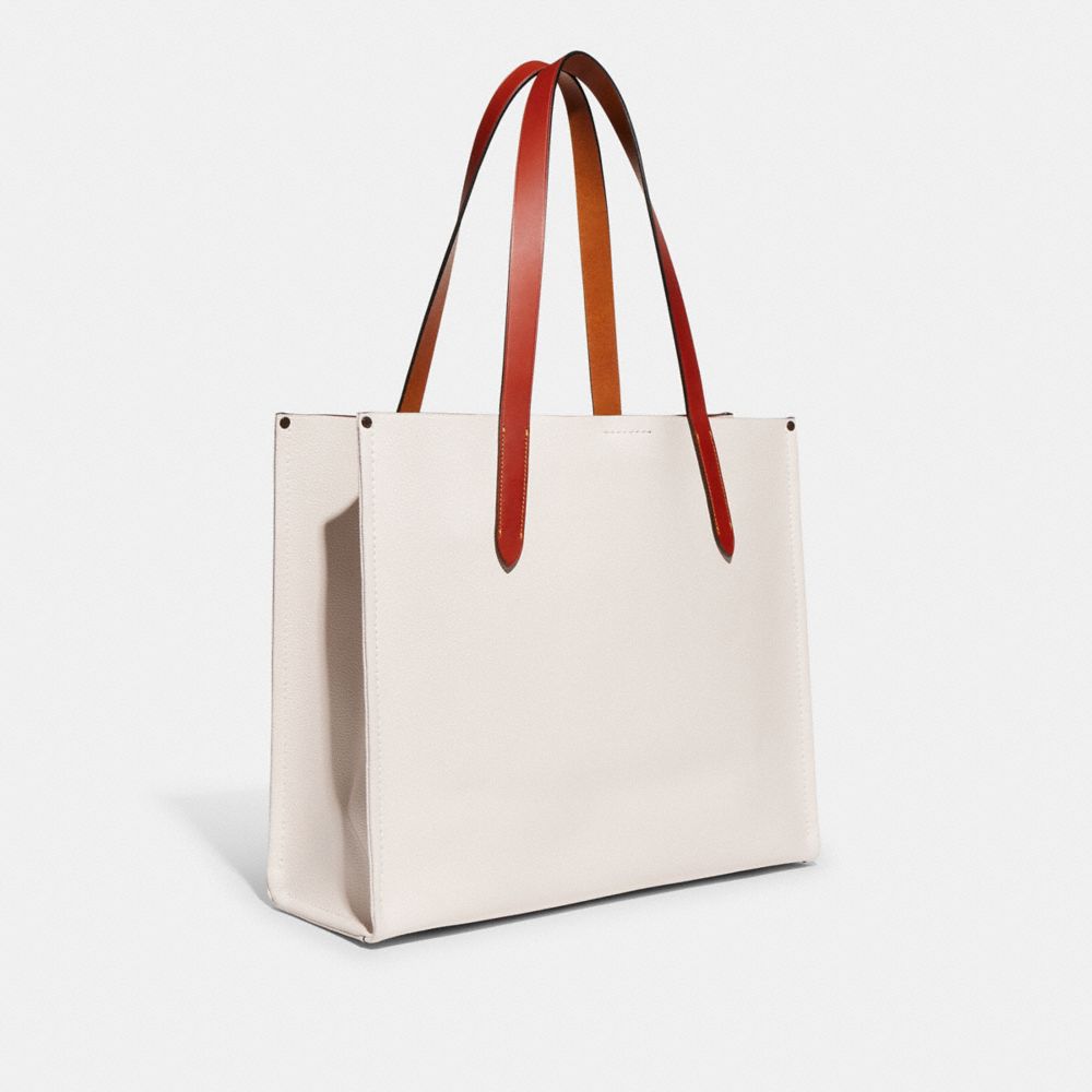 Coach Relay Tote Bag With Graphic Polished Pebble Leather/Chalk Multi | COH866662