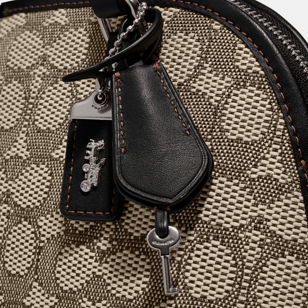 Coach Revel Bag 24 In Signature Textile Jacquard Silver/Cocoa Black | COH865144