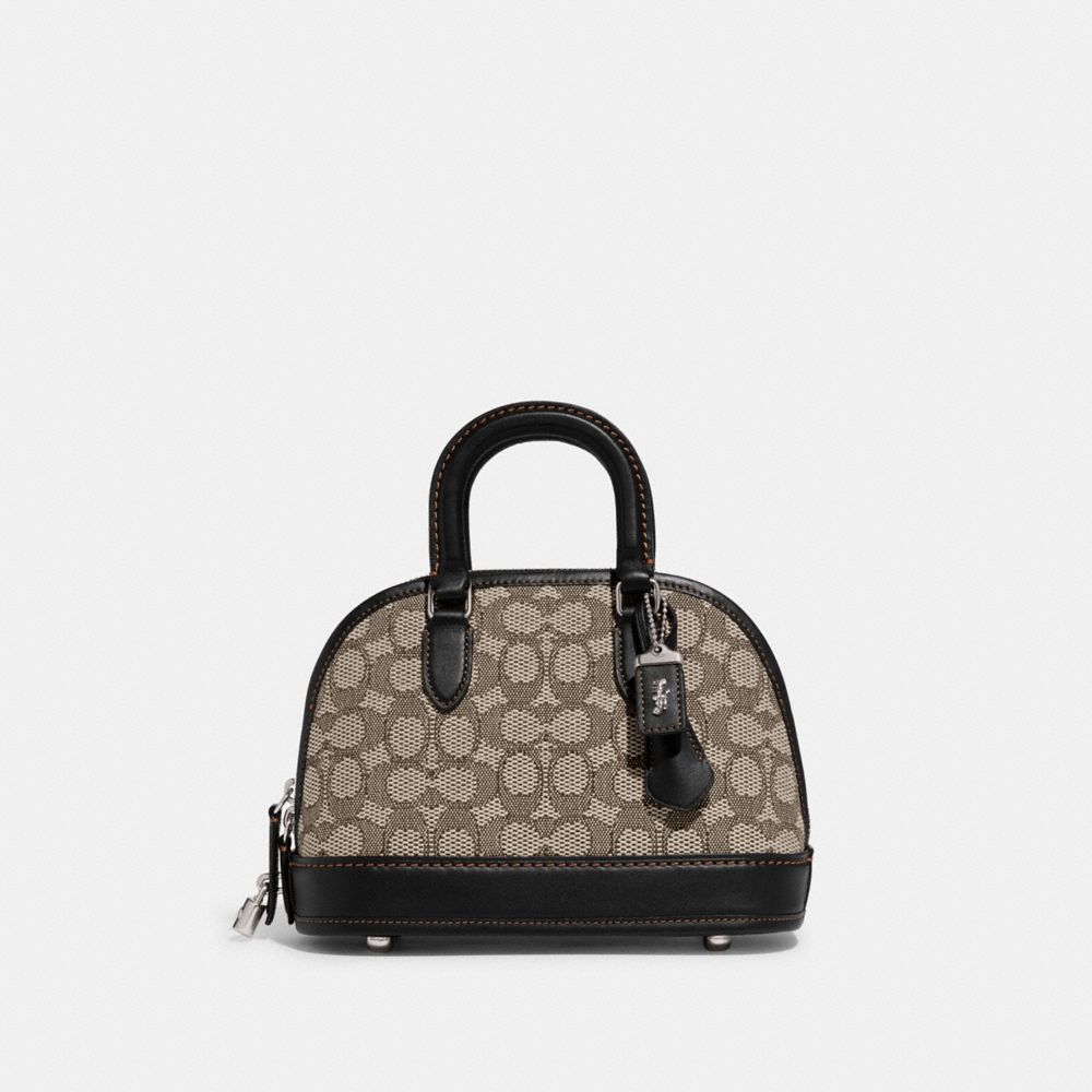 Coach Revel Bag 24 In Signature Textile Jacquard Silver/Cocoa Black | COH865144