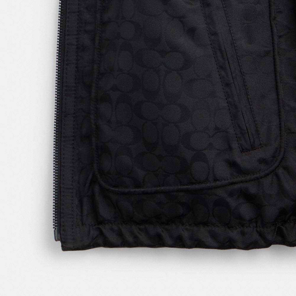 Coach Reversible Leather Jacket In Recycled Polyester Black | COH866874
