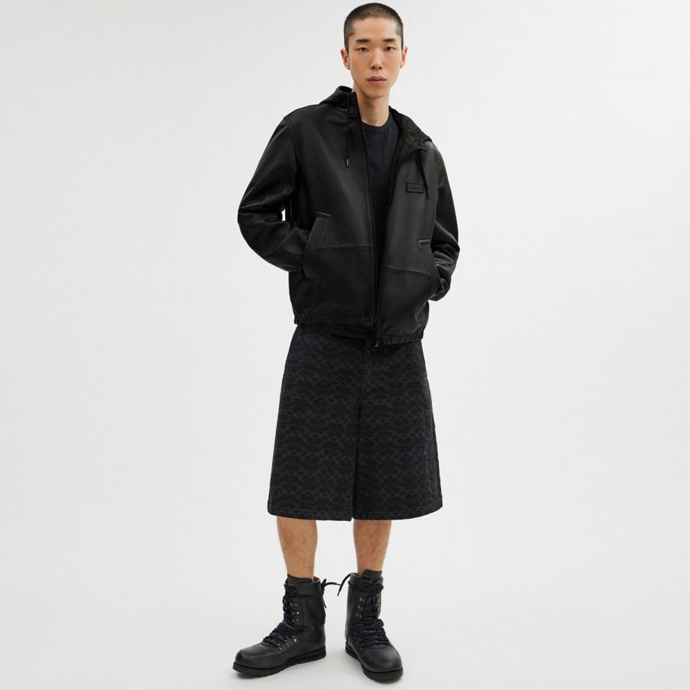 Coach Reversible Leather Jacket In Recycled Polyester Black | COH866874