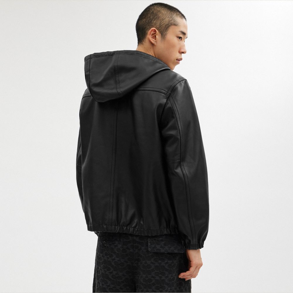 Coach Reversible Leather Jacket In Recycled Polyester Black | COH866874
