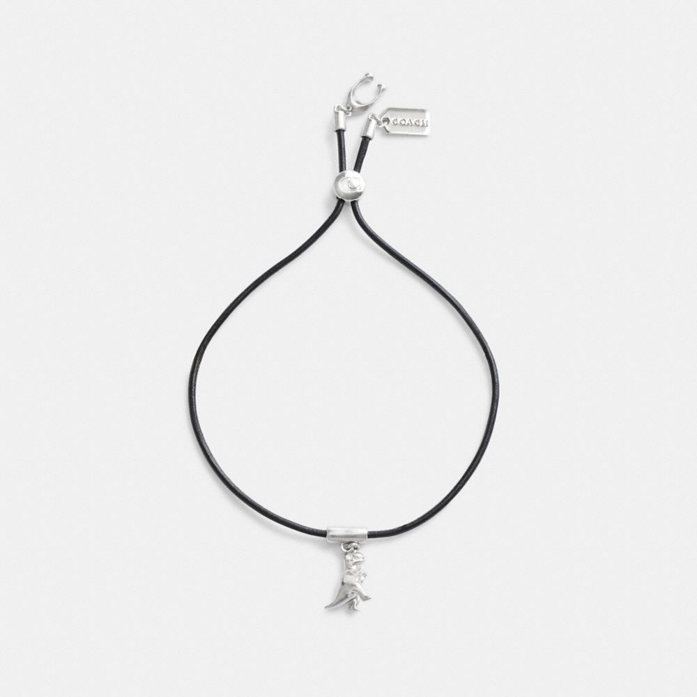Coach Rexy Leather Slider Bracelet Silver/Black | COH866230