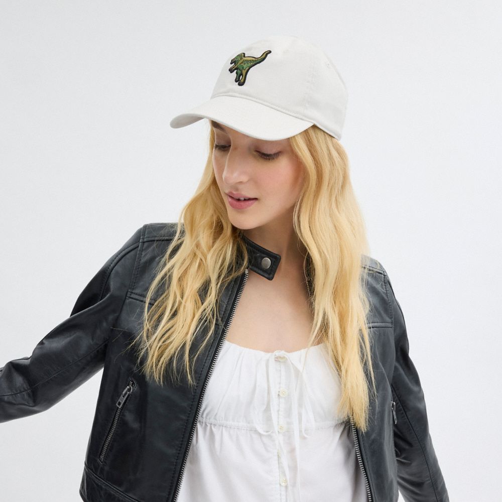 Coach Rexy Patch Baseball Hat Chalk | COH866423
