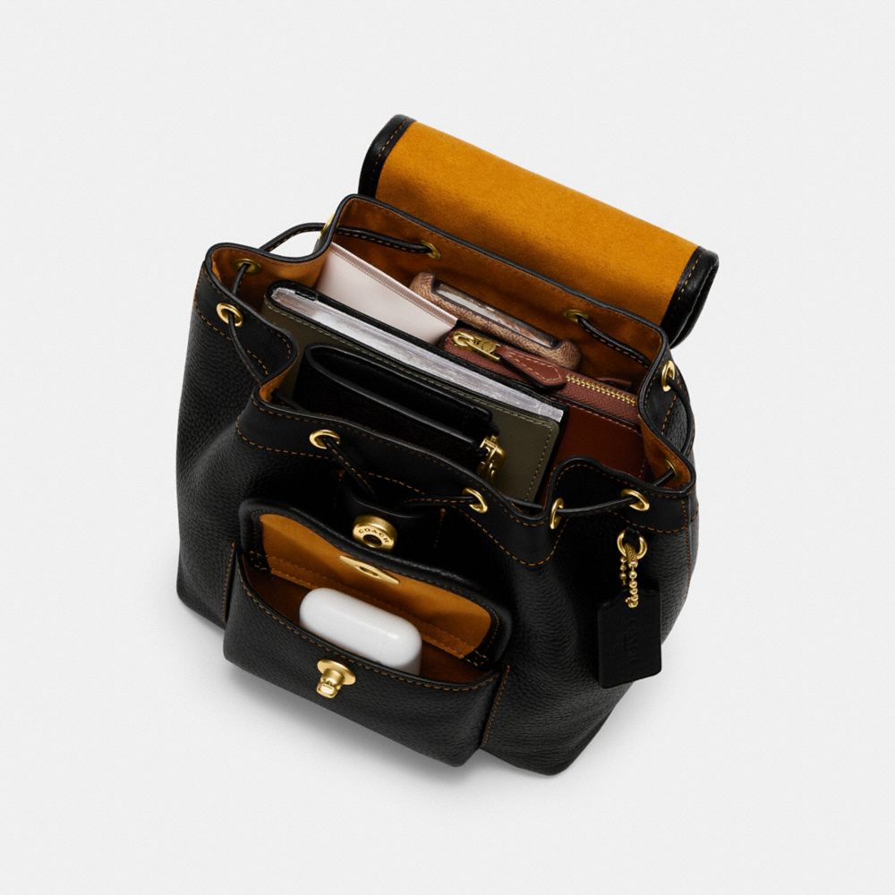 Coach Riya Backpack 21 Glovetanned Leather/Brass/Black | COH865476