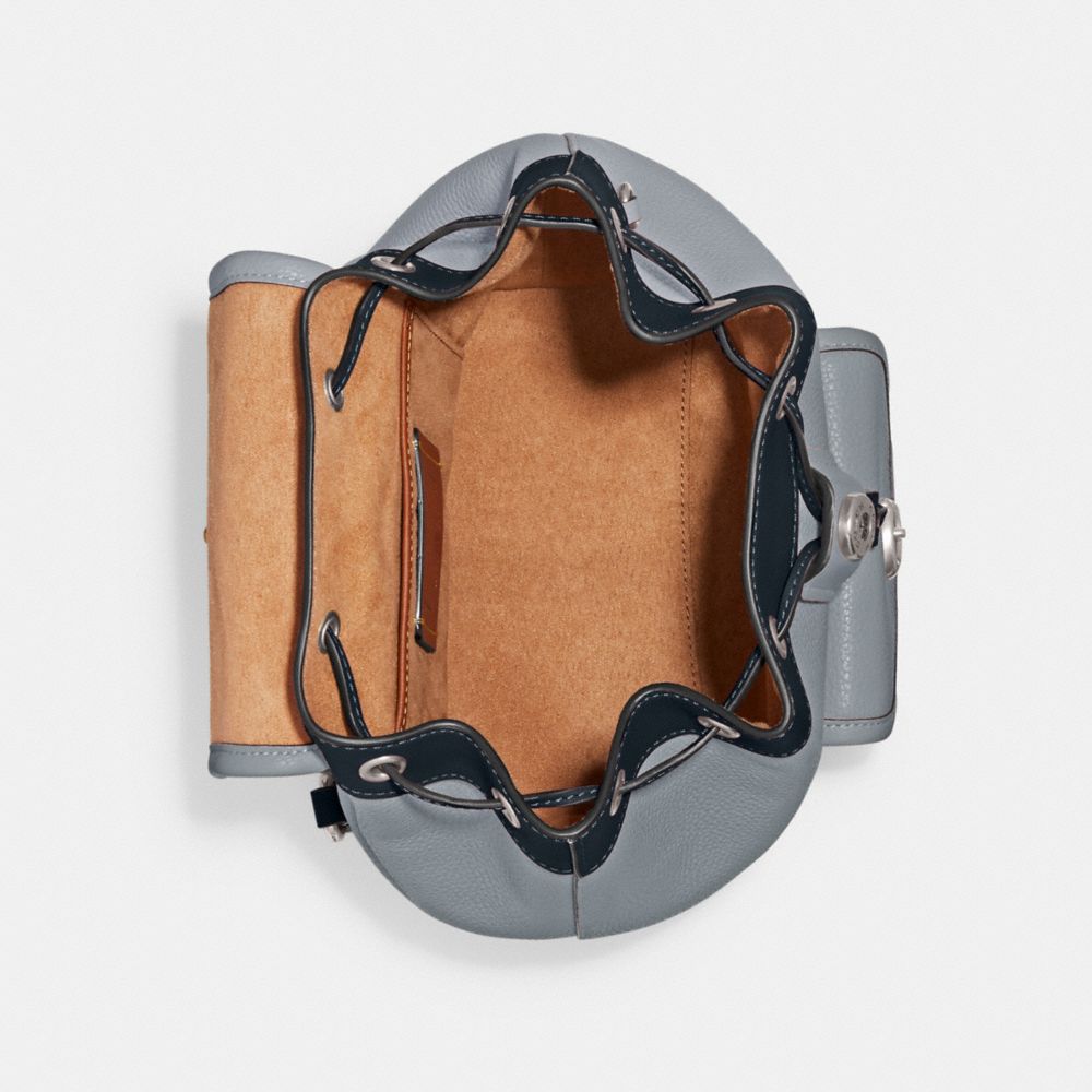 Coach Riya Backpack 21 In Colorblock Glovetanned Leather/Silver/Grey Blue Multi | COH865458