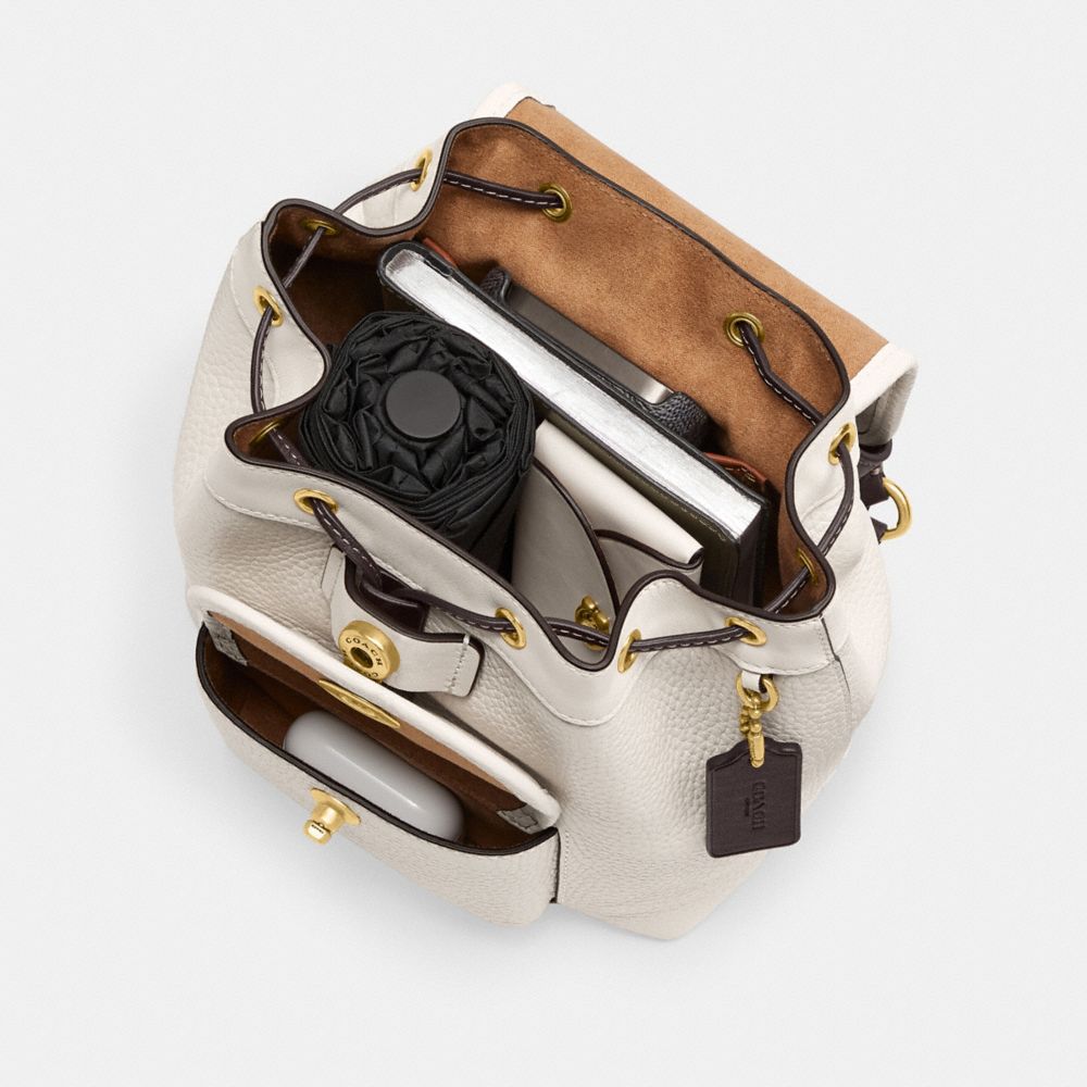Coach Riya Backpack 21 In Colorblock Glovetanned Leather/Silver/Grey Blue Multi | COH865458