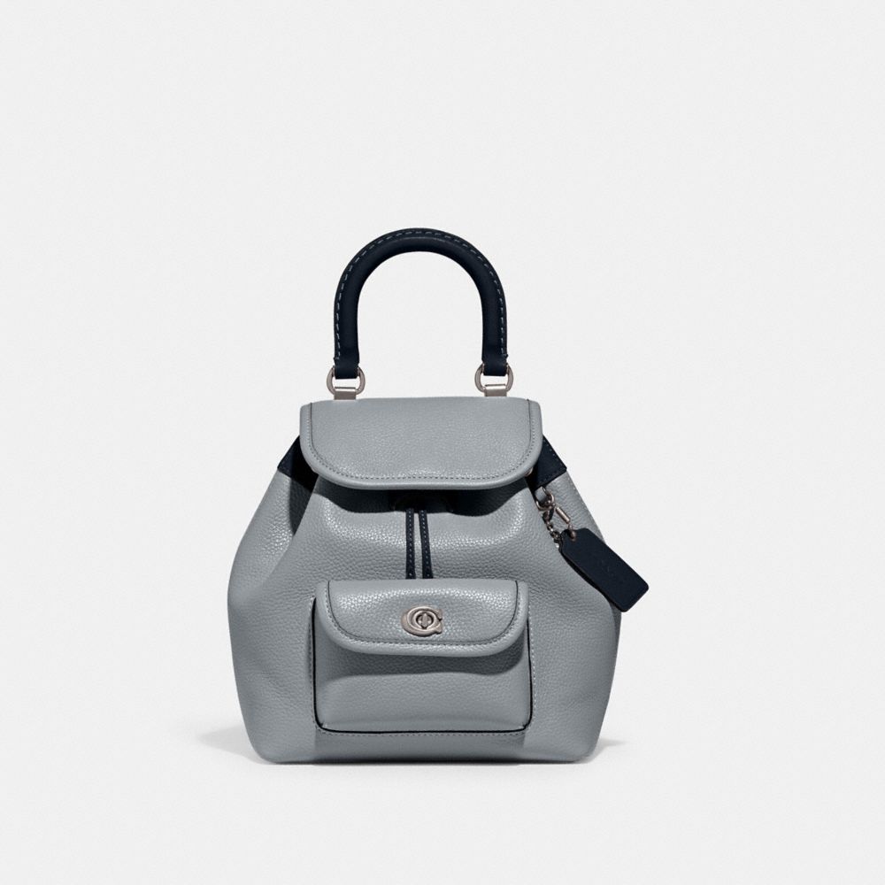 Coach Riya Backpack 21 In Colorblock Glovetanned Leather/Silver/Grey Blue Multi | COH865458