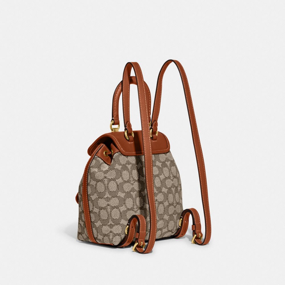 Coach Riya Backpack 21 In Signature Textile Jacquard Signature Jacquard/Brass/Cocoa Burnished Amb | COH865478