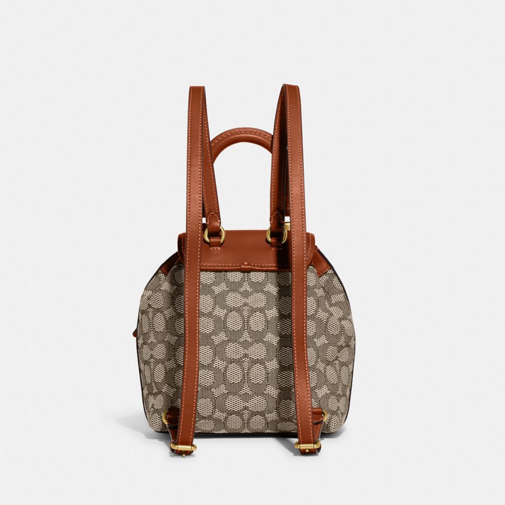 Coach Riya Backpack 21 In Signature Textile Jacquard Signature Jacquard/Brass/Cocoa Burnished Amb | COH865478