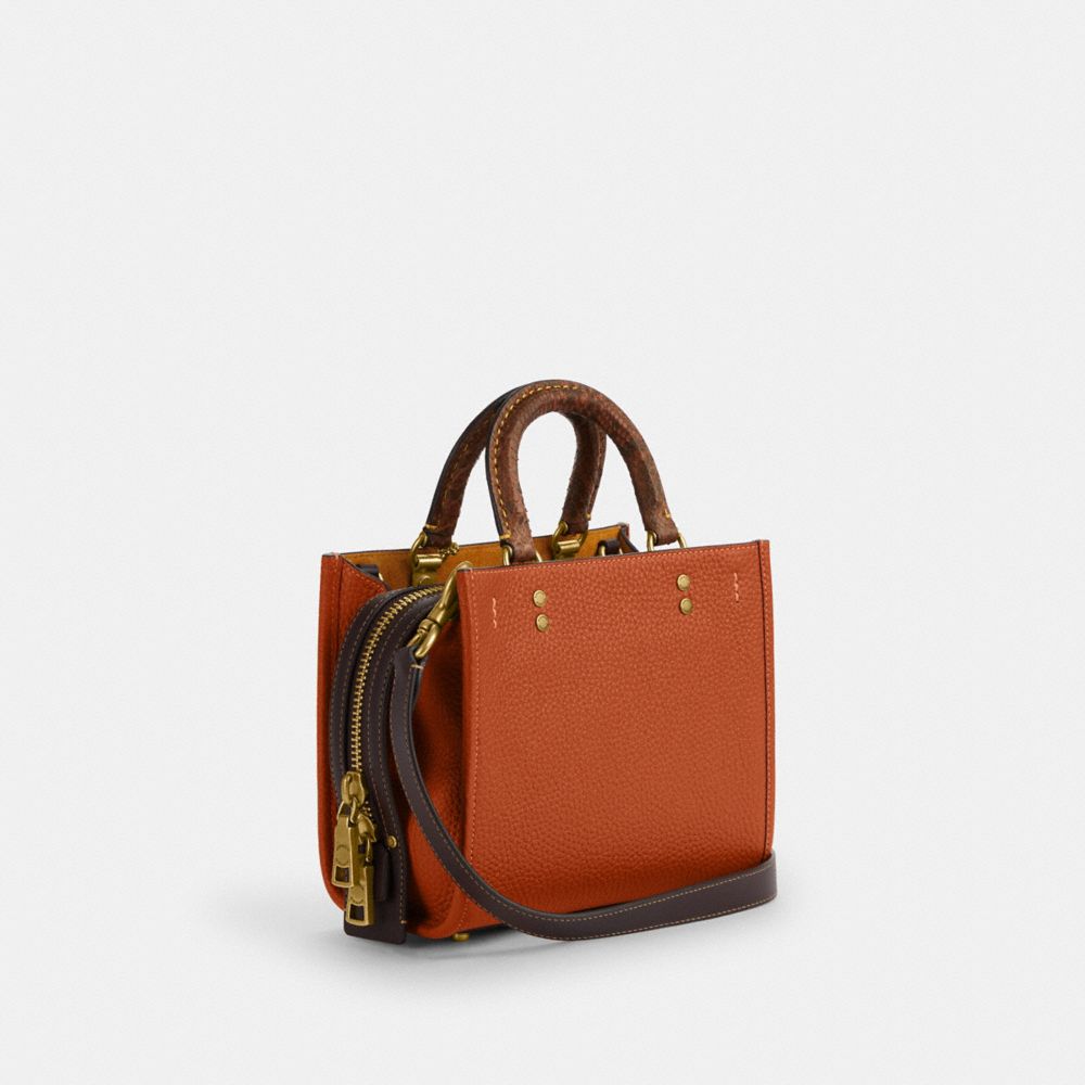 Coach Rogue 20 In Regenerative Leather With Snakeskin Detail Brass/Ginger | COH865341