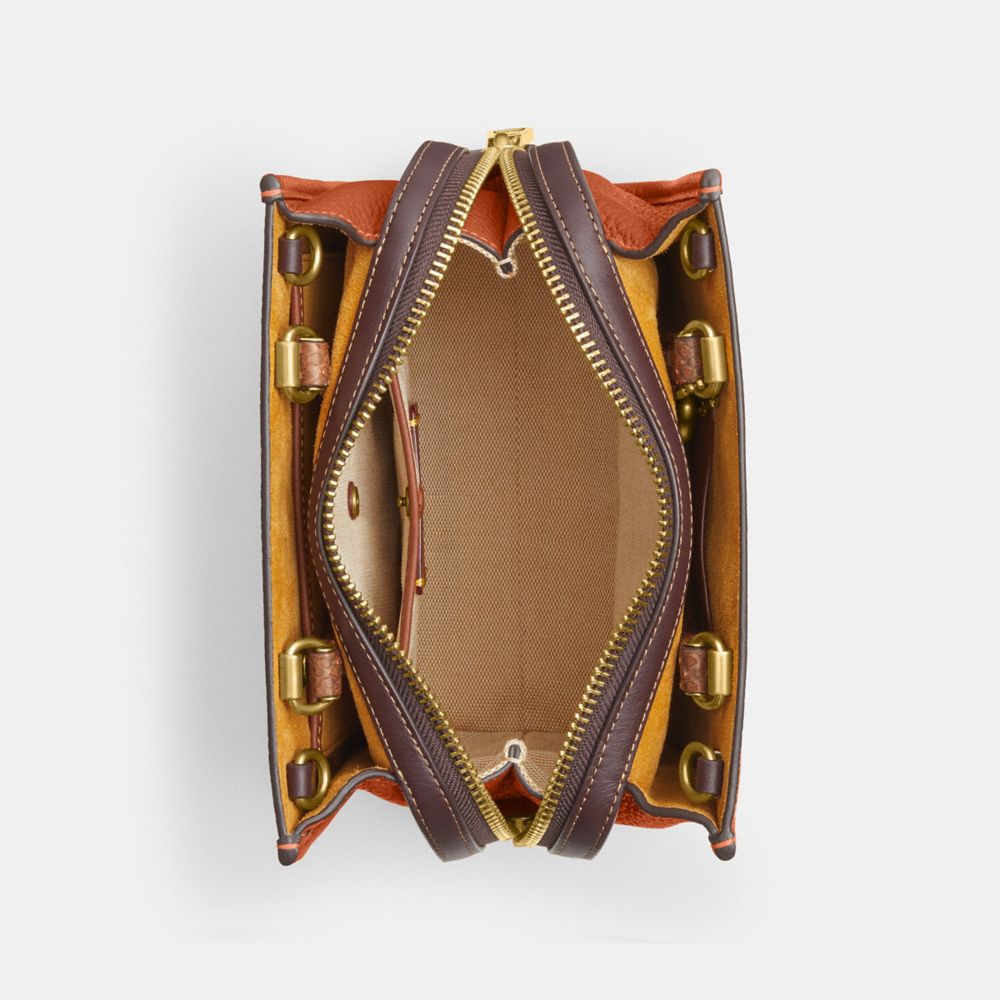 Coach Rogue 20 In Regenerative Leather With Snakeskin Detail Brass/Ginger | COH865341