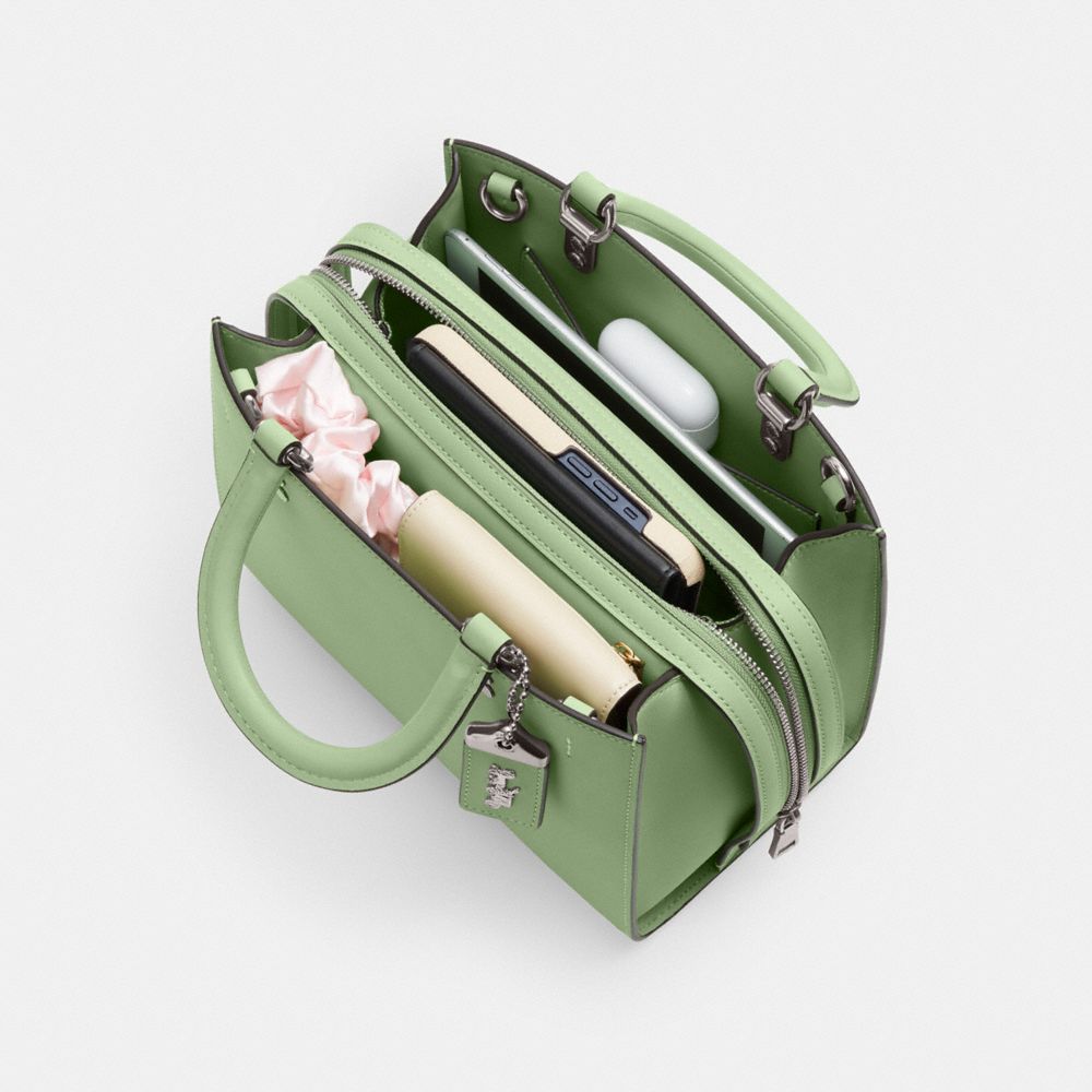 Coach Rogue Bag 25 Glovetan Leather/Silver/Dark Lime | COH865139