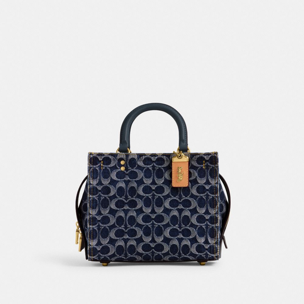Coach Rogue Bag 25 In Signature Denim Brass/Blue | COH865178