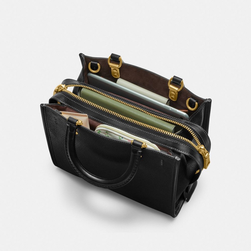 Coach Rogue Bag 25 Pebble Leather/Brass/Black | COH865073