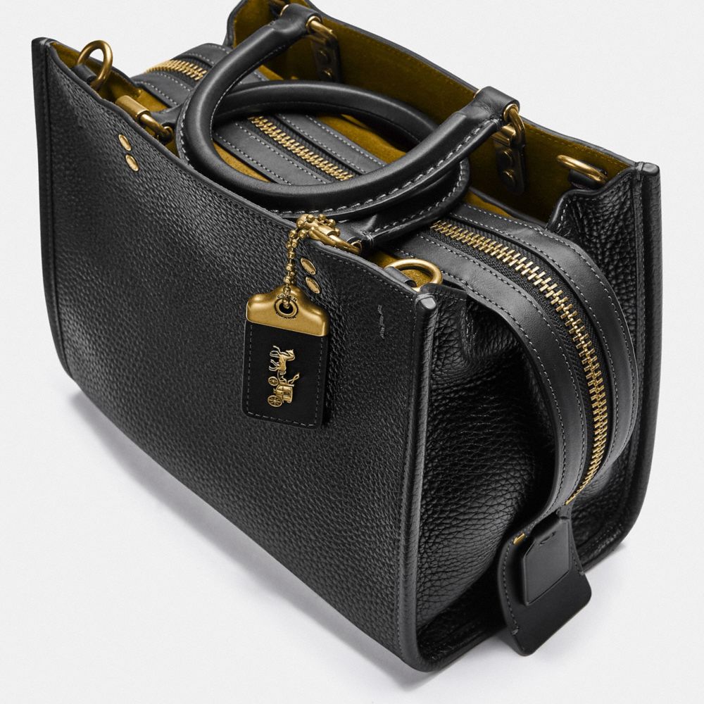 Coach Rogue Bag 25 Pebble Leather/Brass/Black | COH865073