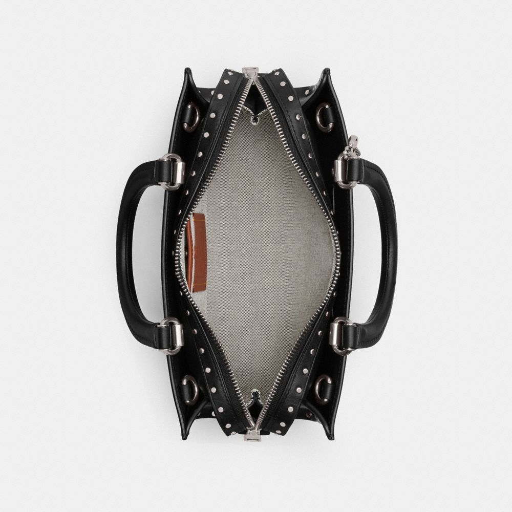 Coach Rogue Bag 26 With Rivets Silver/Black | COH865181