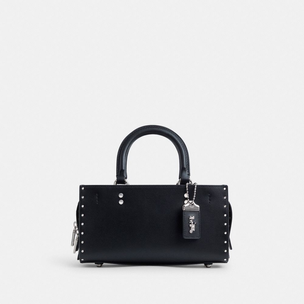 Coach Rogue Bag 26 With Rivets Silver/Black | COH865181