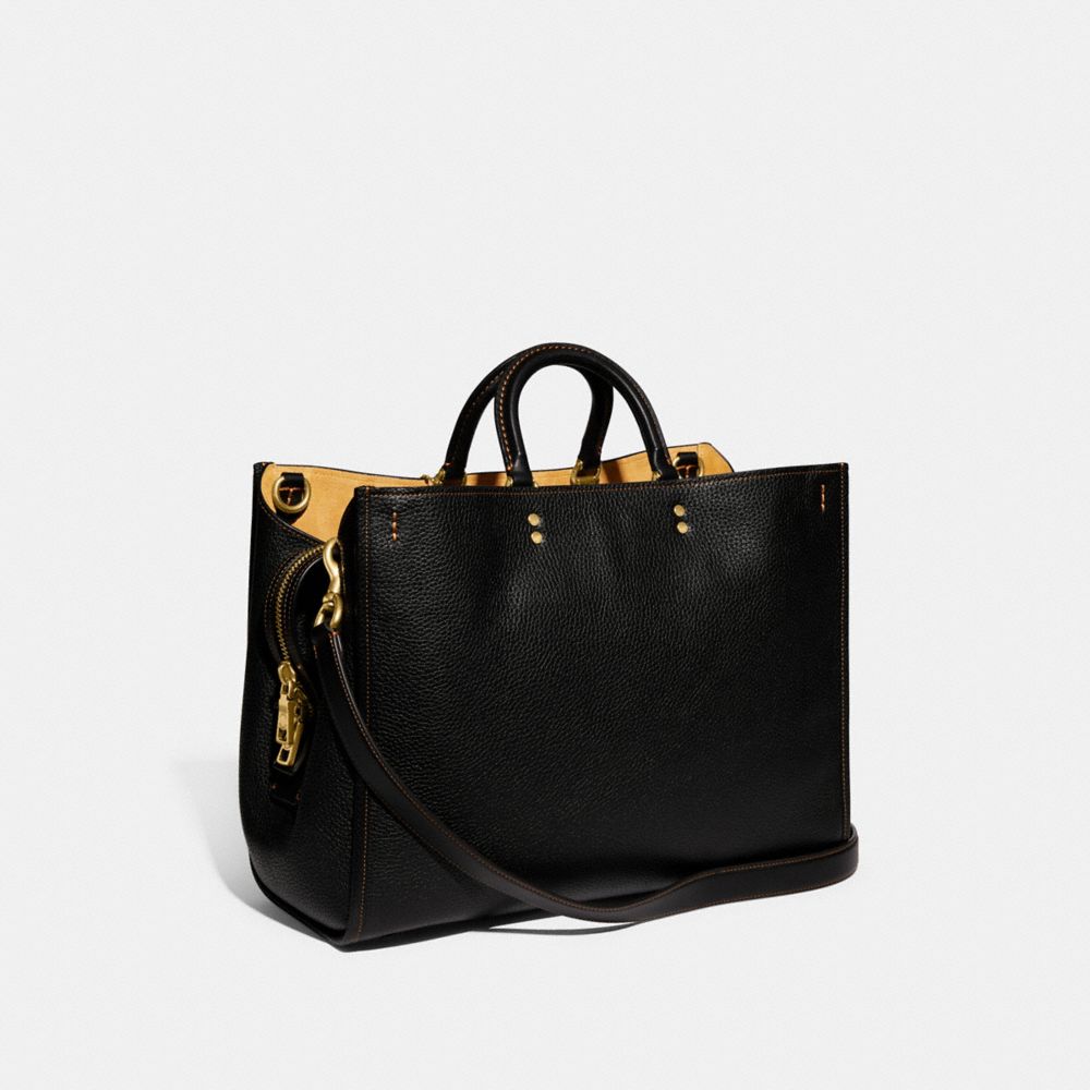 Coach Rogue Bag 39 In Regenerative Leather Pebble Leather/Brass/Black | COH865161