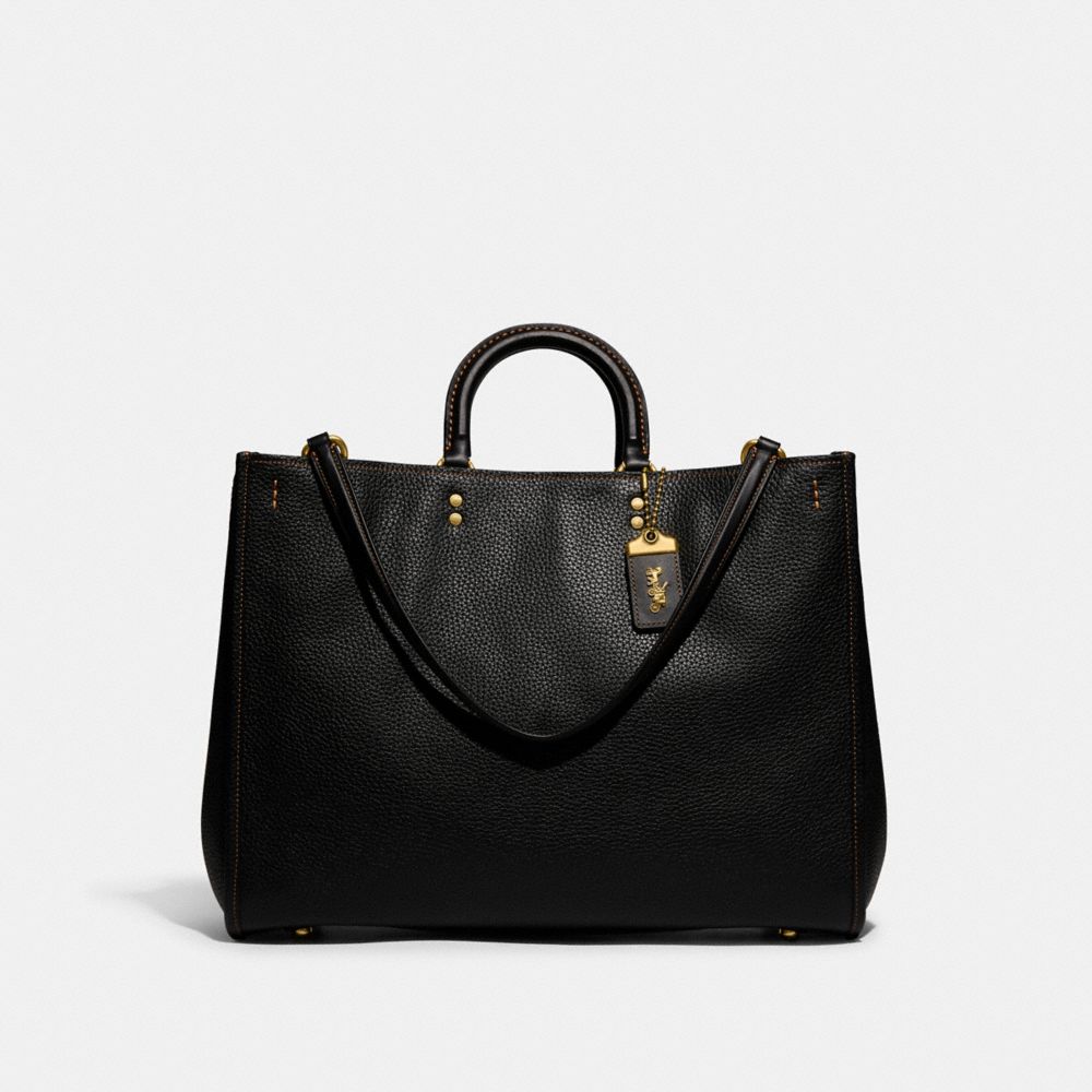 Coach Rogue Bag 39 In Regenerative Leather Pebble Leather/Brass/Black | COH865161