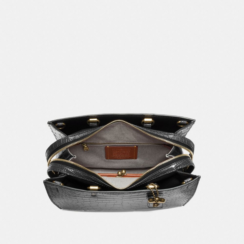 Coach Rogue Bag In Alligator Brass/Black | COH864885