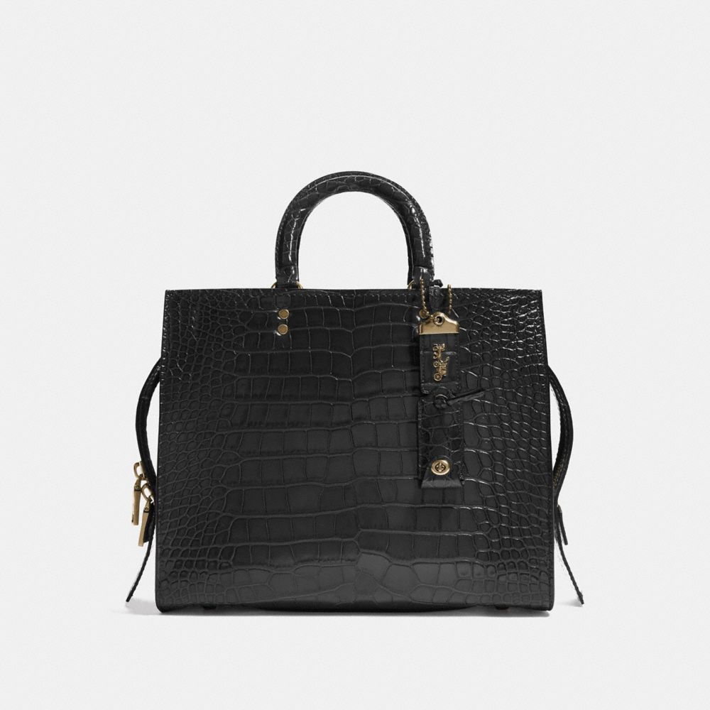 Coach Rogue Bag In Alligator Brass/Black | COH864885