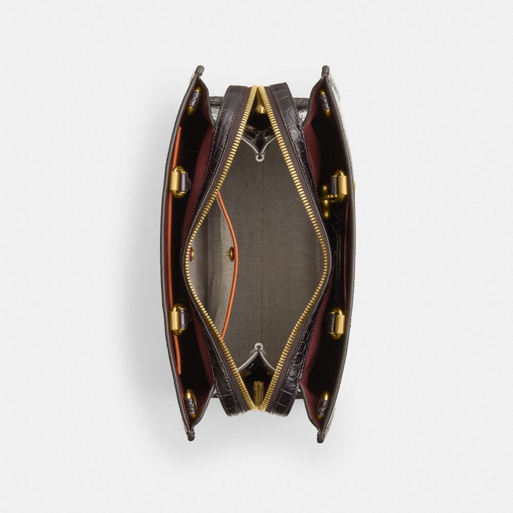 Coach Rogue Bag In Alligator Brass/Oxblood | COH865134