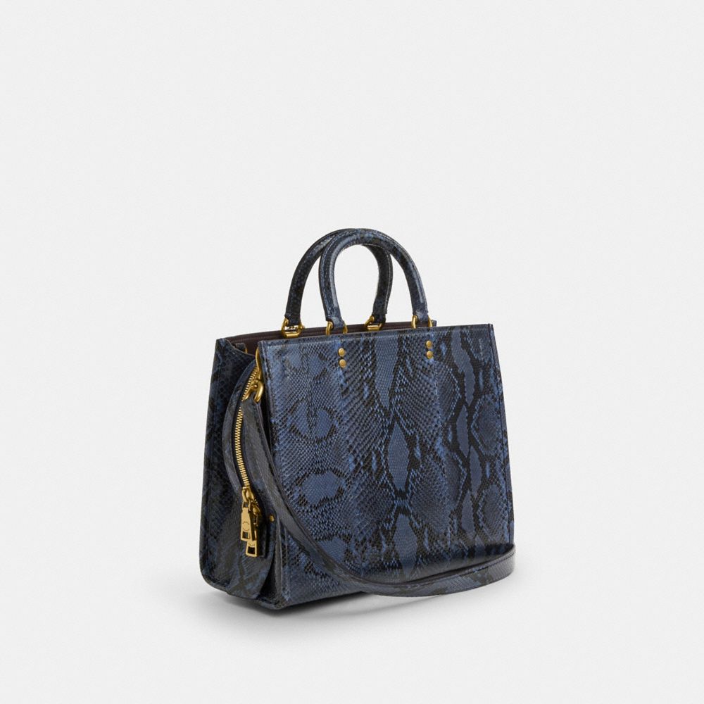 Coach Rogue Bag In Snakeskin Brass/Bleu | COH865333