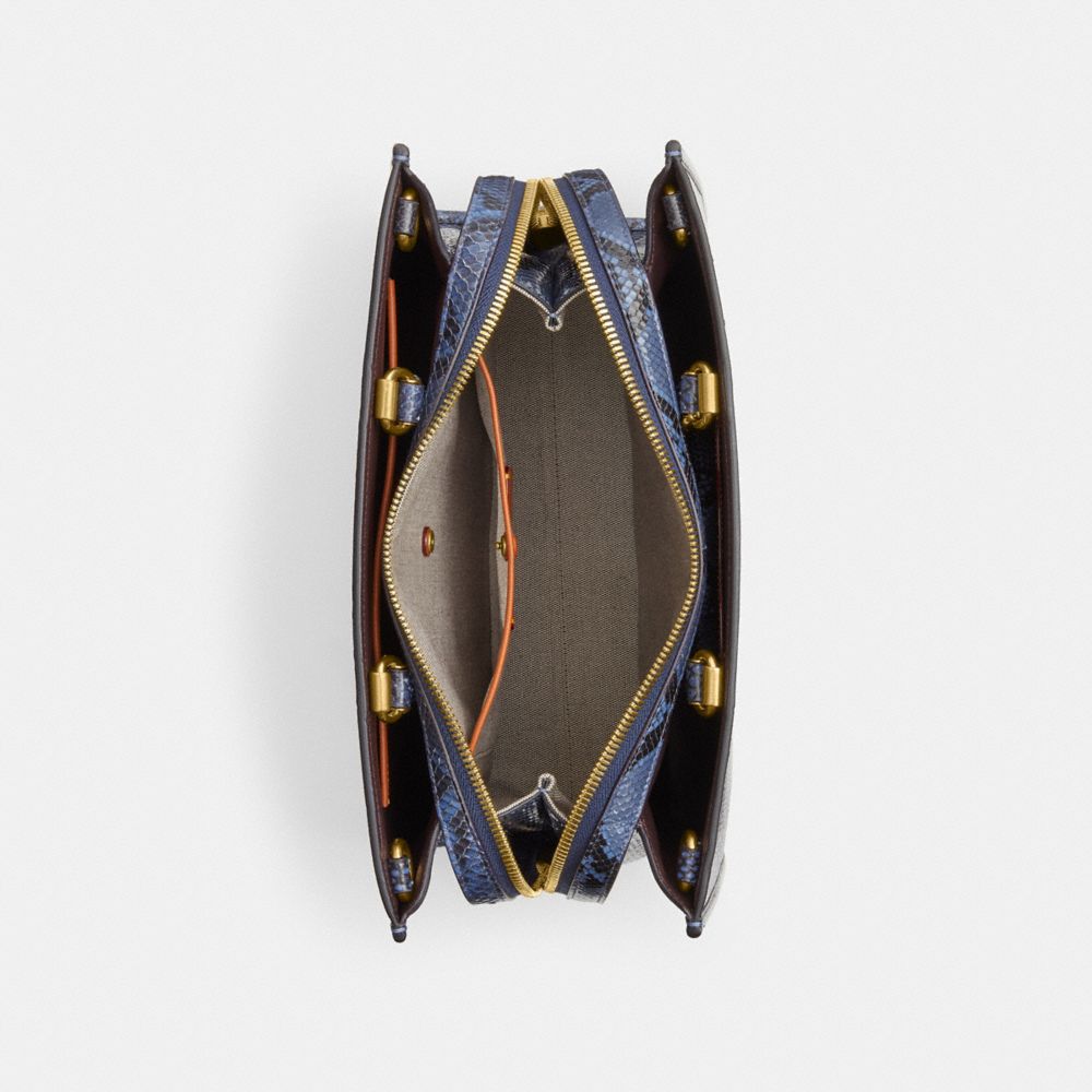 Coach Rogue Bag In Snakeskin Brass/Bleu | COH865333