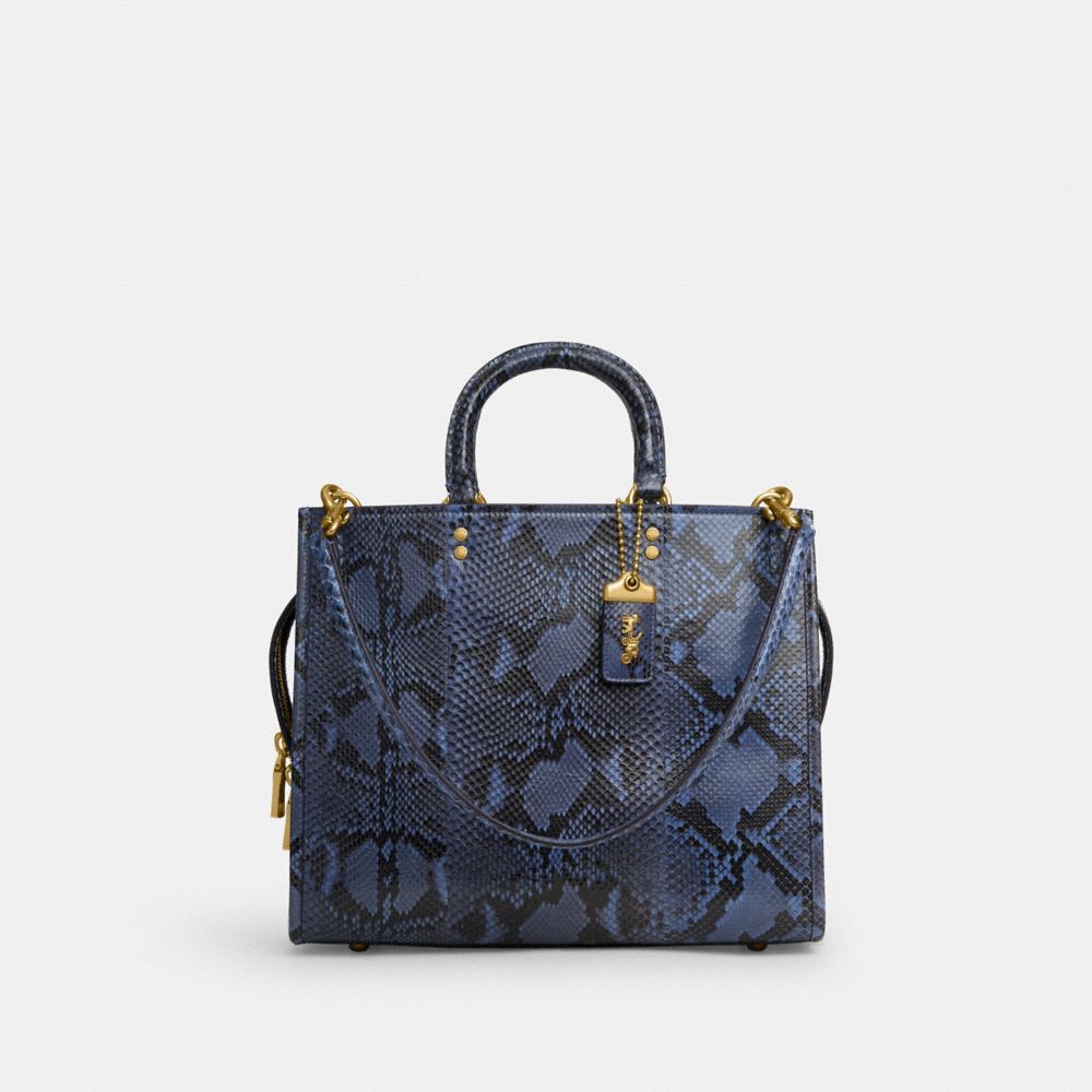 Coach Rogue Bag In Snakeskin Brass/Bleu | COH865333
