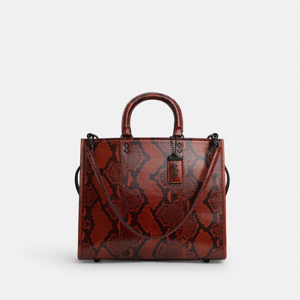 Coach Rogue Bag In Snakeskin Pewter/Orange | COH865135