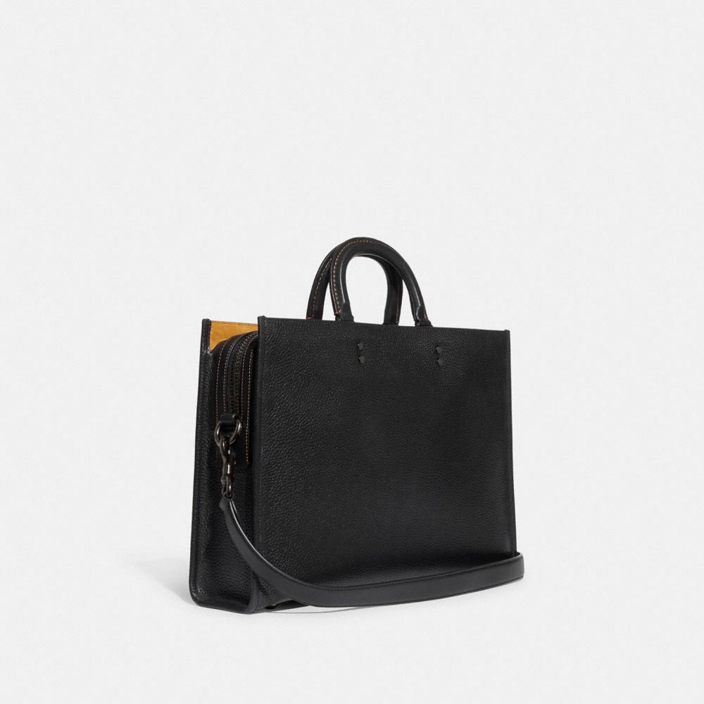 Coach Rogue Brief In Regenerative Leather Black | COH866530