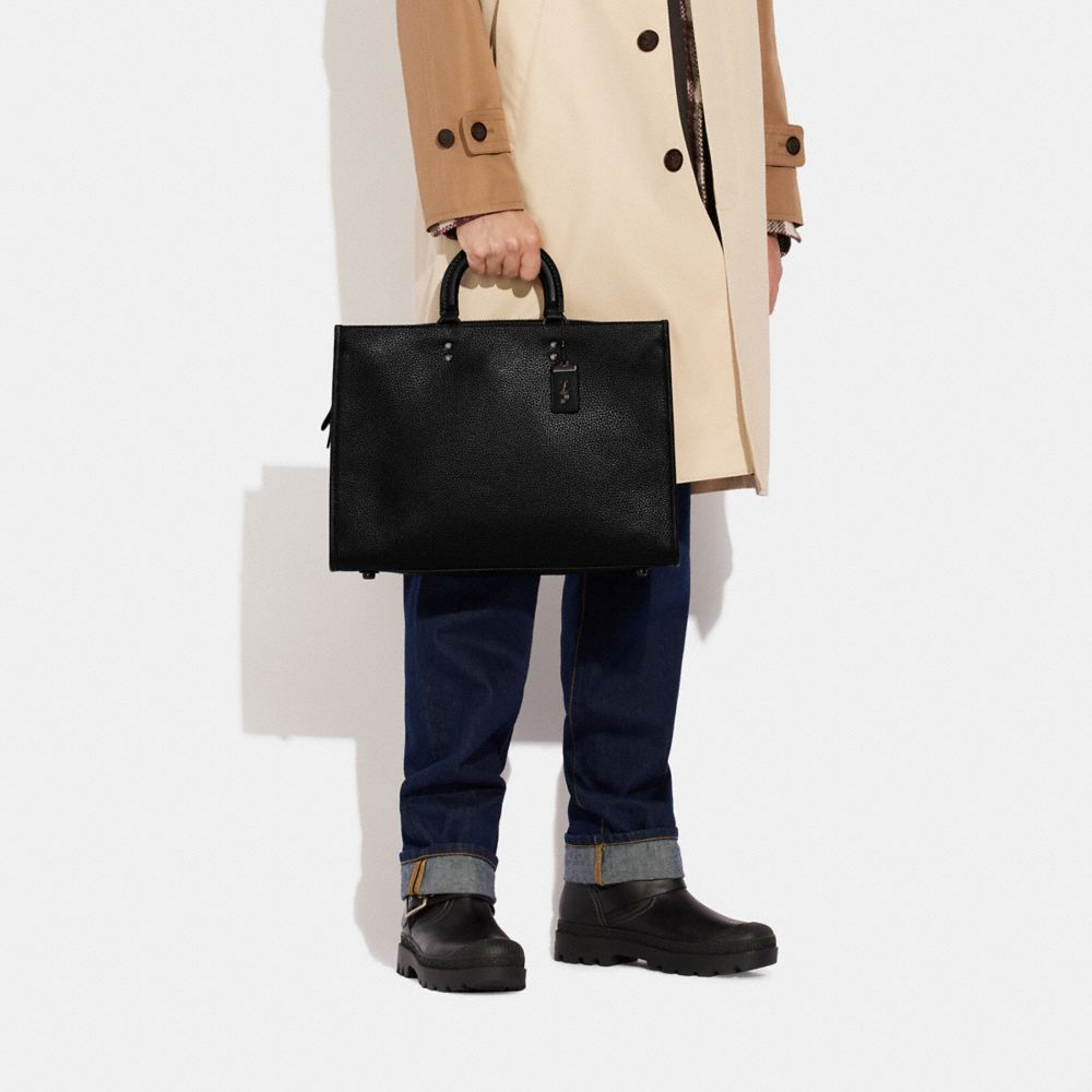 Coach Rogue Brief In Regenerative Leather Black | COH866530