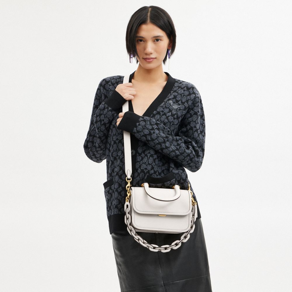 Coach Rogue Top Handle Bag Glovetan Leather/Brass/Chalk | COH865168