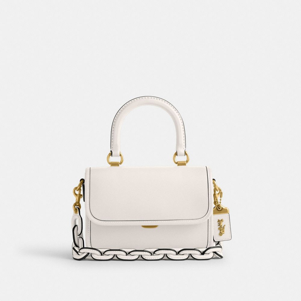 Coach Rogue Top Handle Bag Glovetan Leather/Brass/Chalk | COH865168