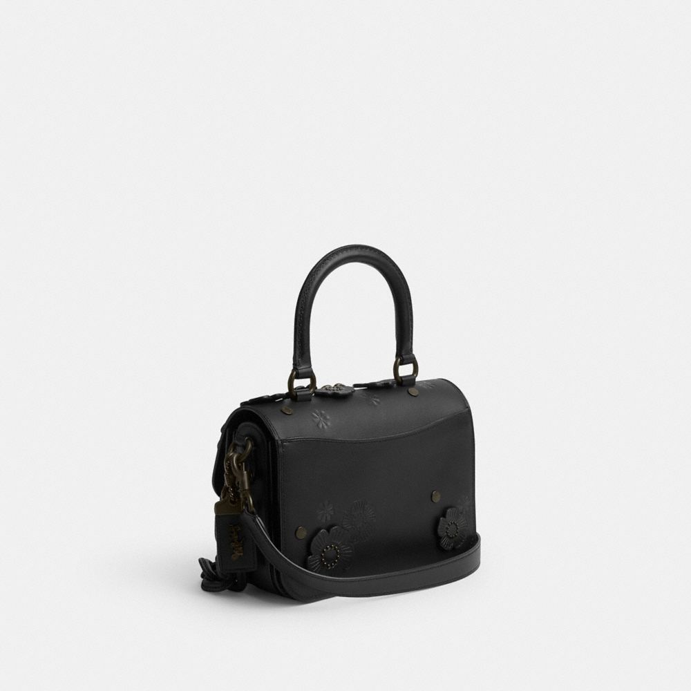 Coach Rogue Top Handle Bag With Tea Rose Glovetanned Leather/Matte Black/Black | COH865170