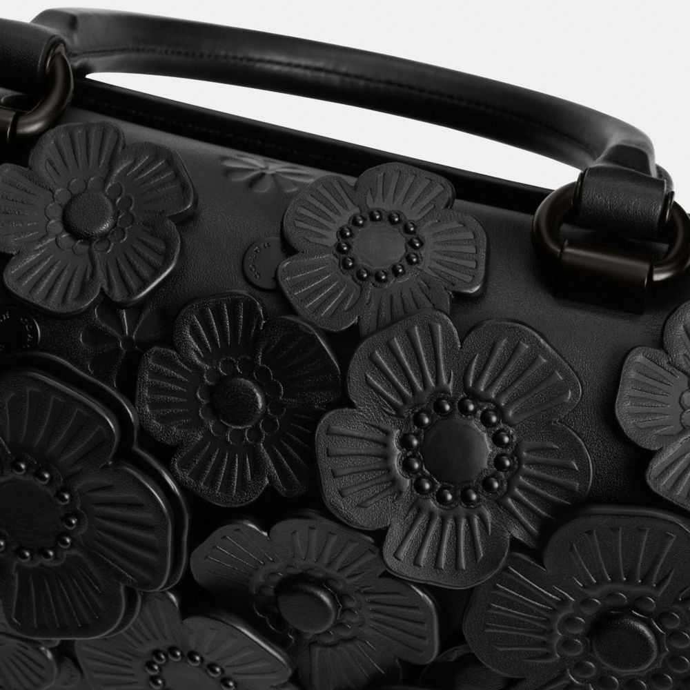 Coach Rogue Top Handle Bag With Tea Rose Glovetanned Leather/Matte Black/Black | COH865170