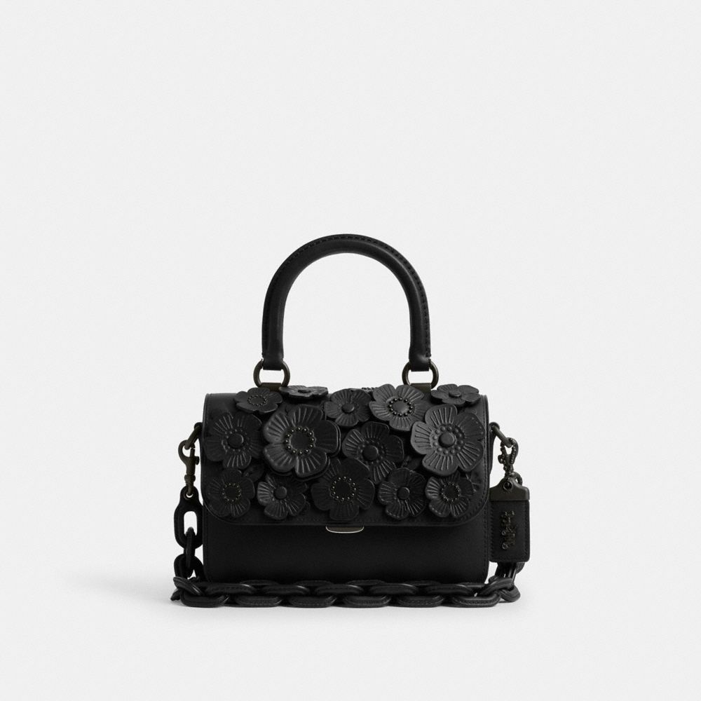 Coach Rogue Top Handle Bag With Tea Rose Glovetanned Leather/Matte Black/Black | COH865170