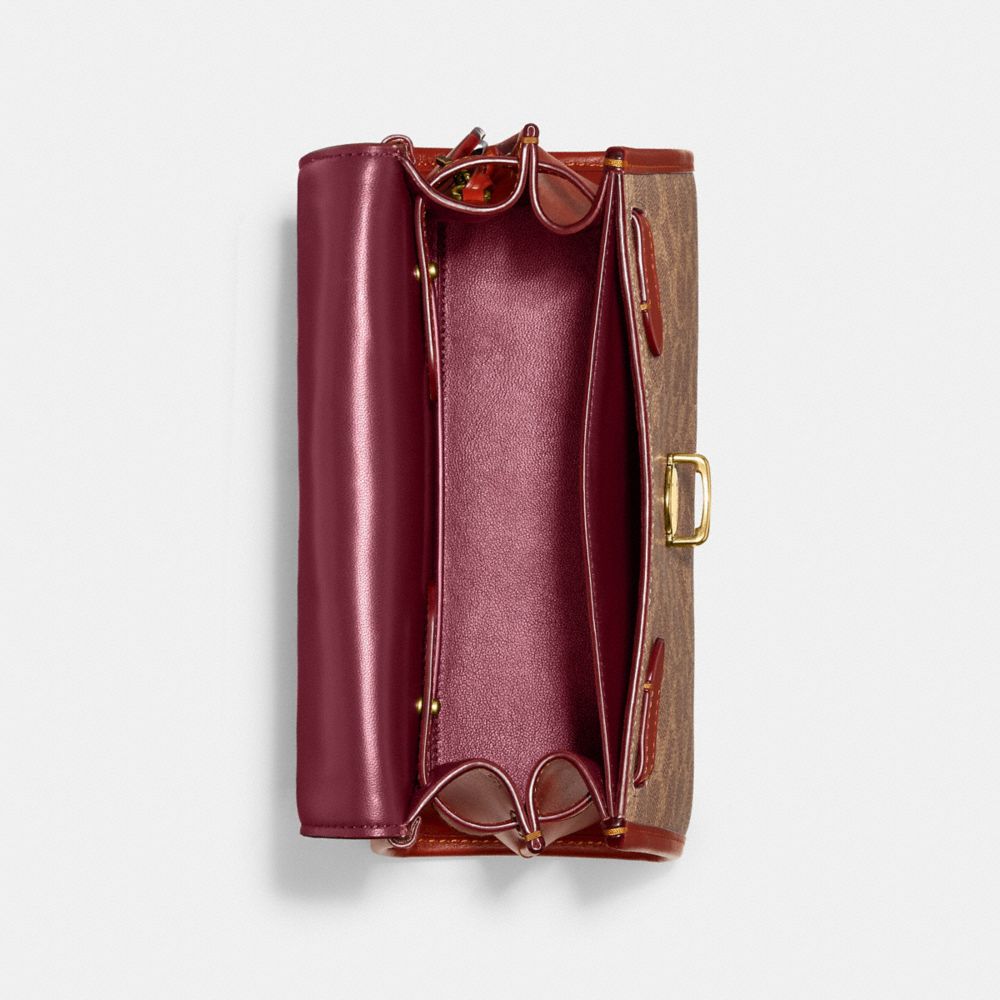 Coach Sammy Top Handle Bag In Signature Canvas Coated Canvas/Brass/Tan/Rust | COH865407